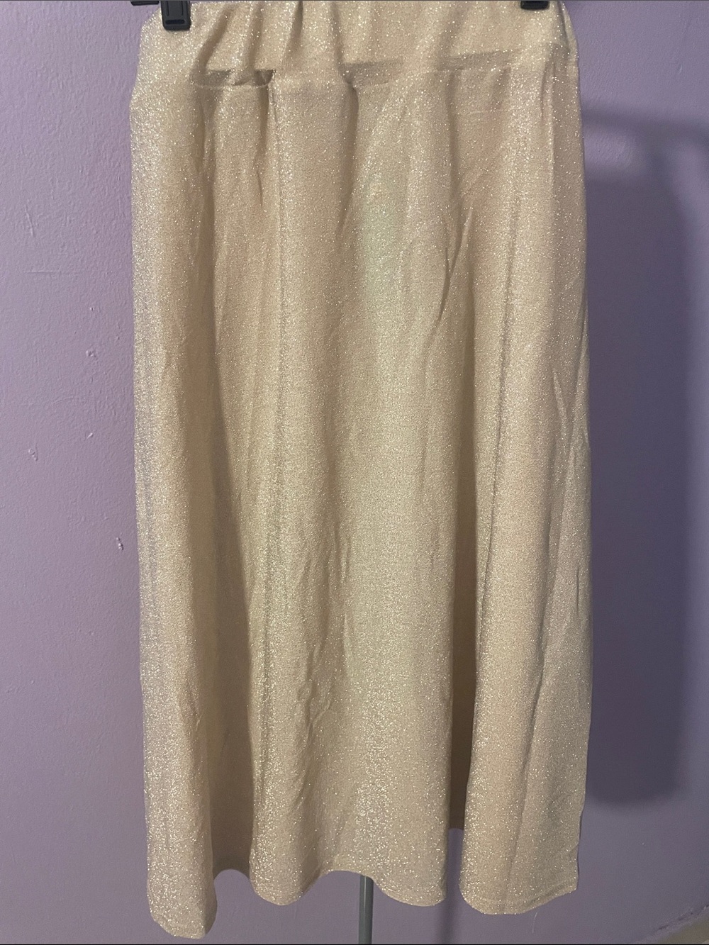 Shimmery Cream Midi Skirt